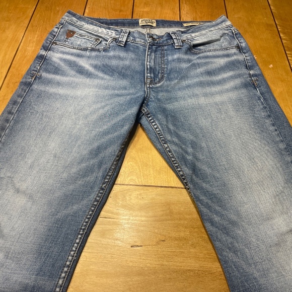 Moonshine Spirit 120 Proof Slim Straight Jeans 33x32 Light Wash Denim - Picture 1 of 16